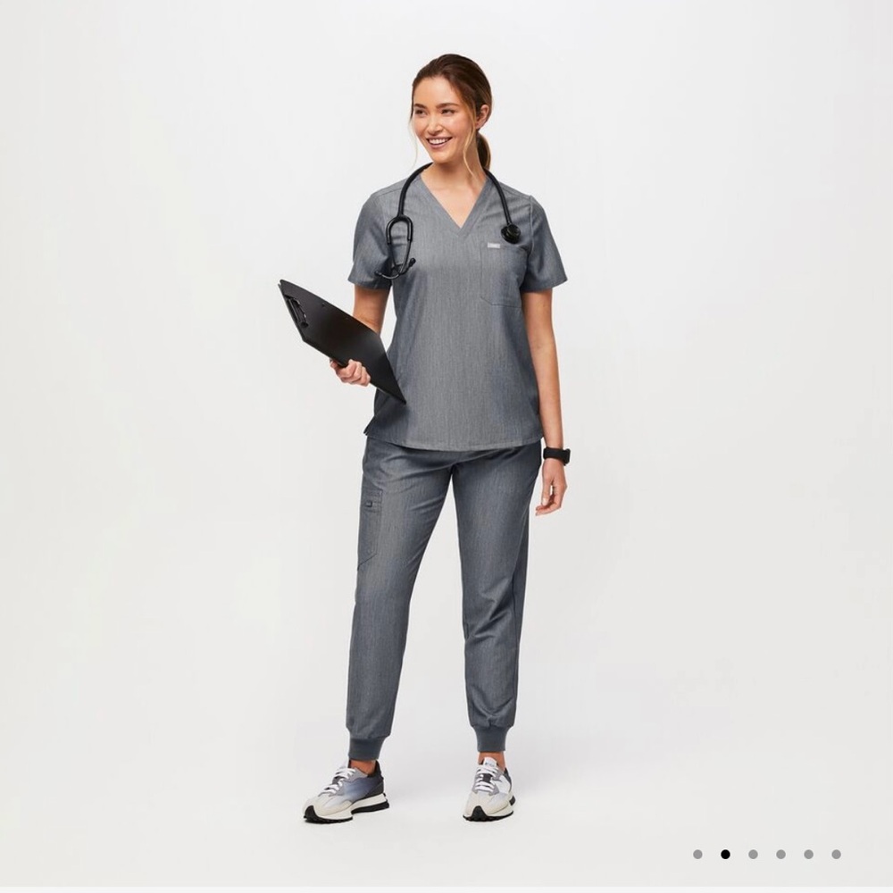Figs Scrubs Set in Graphite Grey